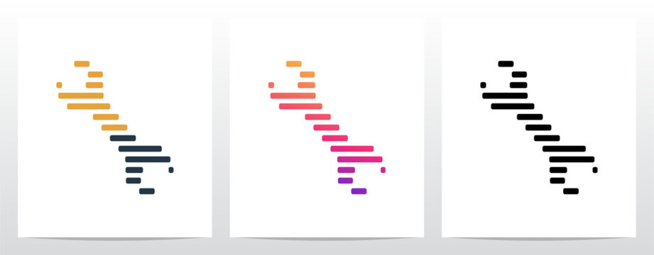 Wrench symbol made of sleek parallel horizontal stripes stacked slightly slanted 