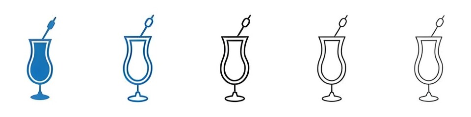 Cocktail icon Isolated flat vector in outline. Thin line customizable illustration. Contour symbol. Vector isolated outline drawing. Editable stroke © Lovely
