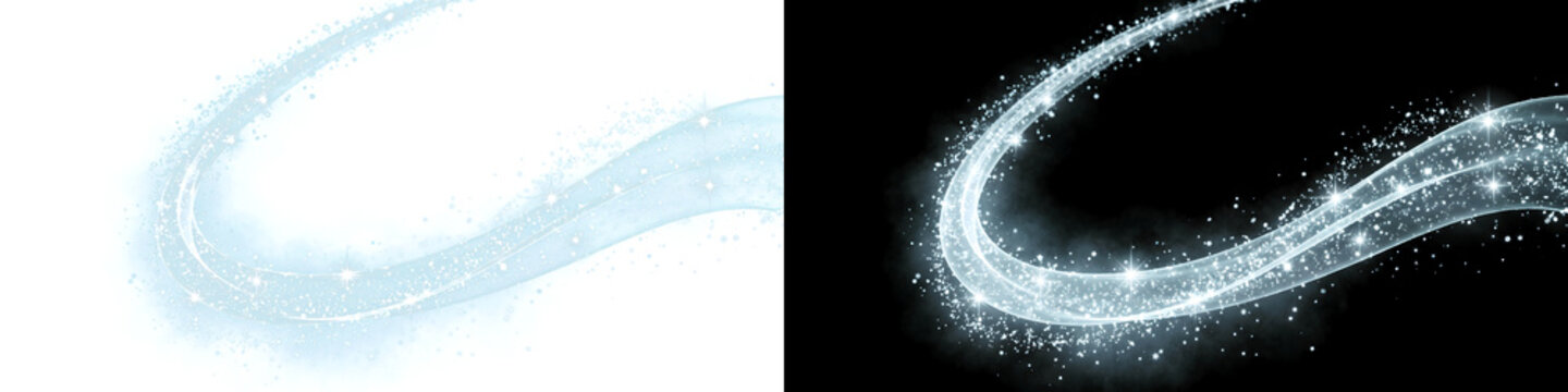 Isolated Luminous Ethereal Swirl Graphic Element for Fantasy Overlay and VFX Compositing