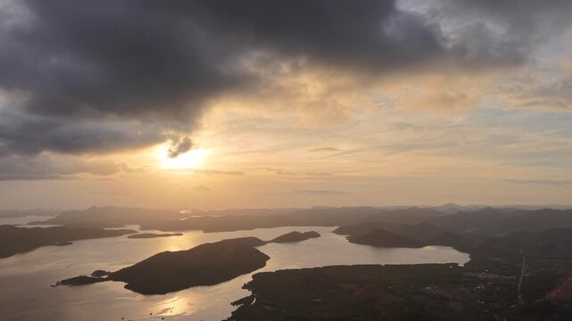 Coron, Tapyas Mount, Coron Hill, Philippines. Aerial View. Video