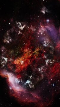 Vibrant Nebula Cloud with Star Field in Deep Space