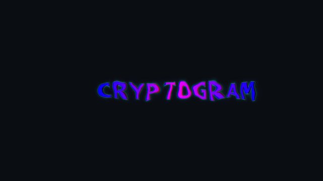 Cryptogram Text Animation with Digital Glitch Effect