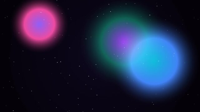 High quality 4K seamless looping abstract background animation. Features organic fluid neon liquid blobs, glowing gradient orbs blending seamlessly, and floating ambient sparkle dust against a deep ob