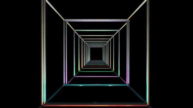 Traveling Through a Rainbow-Edged Square Tunnel Toward a Bright Core