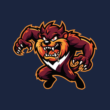 Tasmanian devil mascot character vector illustration