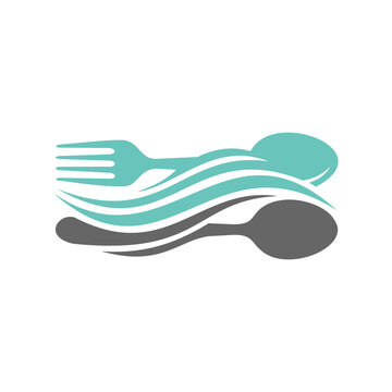 Fork silhouette graphic for restaurant branding
