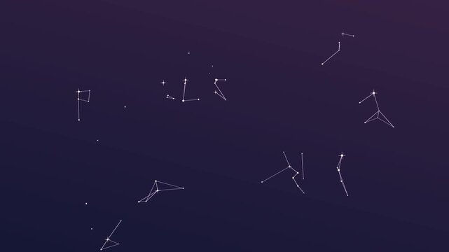 Seamless soft twilight constellation star pattern background loop