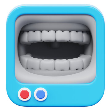 Panoramic Jaw X-Ray Monitor 3D Dental Icon