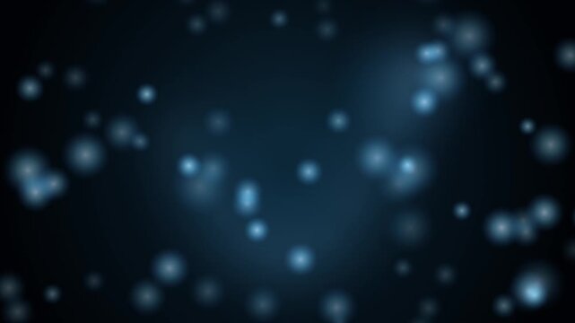 Abstract background with floating blue glowing soft circles and bokeh blue