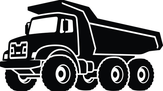 Heavy Dump Truck Vector Illustration for Construction Mining and Industrial Transportation Equipment