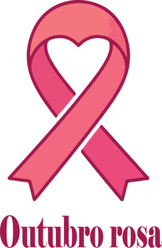 outubro rosa logo icon vector white background .