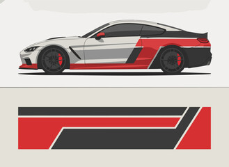 Fototapeta premium sleek sports car side profile illustration