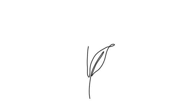 Continuous One Line Drawing Animation of Elegant Tulip Flower Minimalist Floral Art