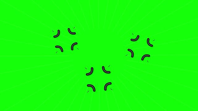 Anime anger symbol animation on green screen, manga frustration veining overlay, animated anger mark graphic for video editing