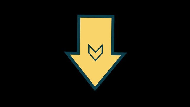 Cinematic Zoom and Orbit Seamless Loop Motion Graphic of Animated Down Arrow Icon with Transparent Background for E-commerce and Black Friday Promotions