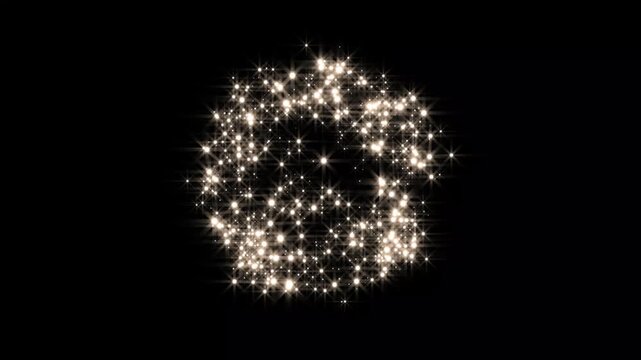 Glowing gold star sparkles burst, golden twinkling glitter star blast animation on black screen background, star sparkle vector doodles, Magic glitter sparkle star blast animation.4k video