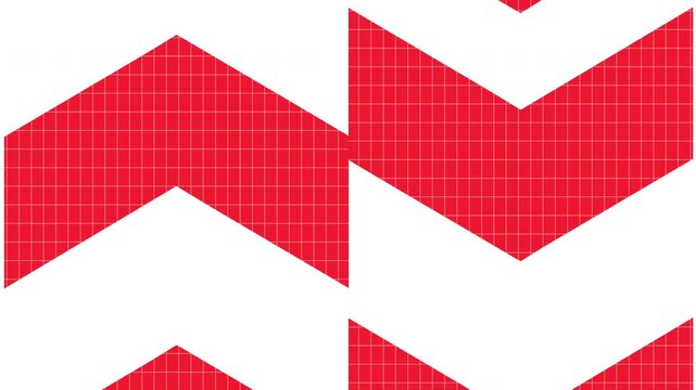Animated Grid Heart Shape Expanding on a White Background