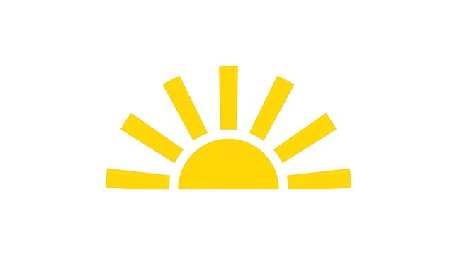 Sunrise sun icon vector graphic illustration yellow symbol abstract design art element concept nature summer