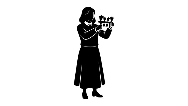 Carillonneur Playing: Silhouette of a musician playing a carillon, its bells poised to create a melodic symphony.