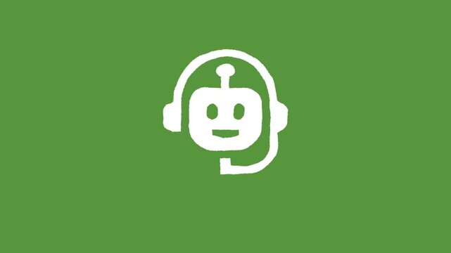 AI agent icon with smooth seamless loop animation on a green screen background. Perfect for artificial intelligence, AI agents, automation, virtual assistants, software, machine learning, and digital 