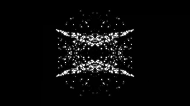 White glowing twinkling glitter star, magic dust, pixie dust path,New glitter sparkles star trail animation. star line sparkle on black background, glittering flat vector doodles,4k animation