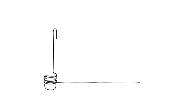 Continuous One Line Drawing Animation of Wooden Pencil Education and Writing Concept
