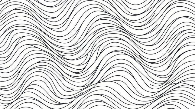 Abstract hand drawn wavy line pattern on a white background with flowing organic curves and minimalist aesthetic for creative design projects and modern graphic backgrounds or wallpaper.