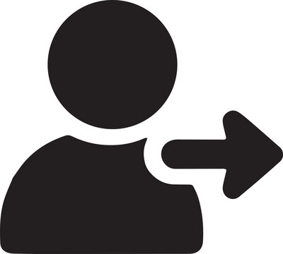 User Logout Arrow Icon, Person Sign Out Symbol