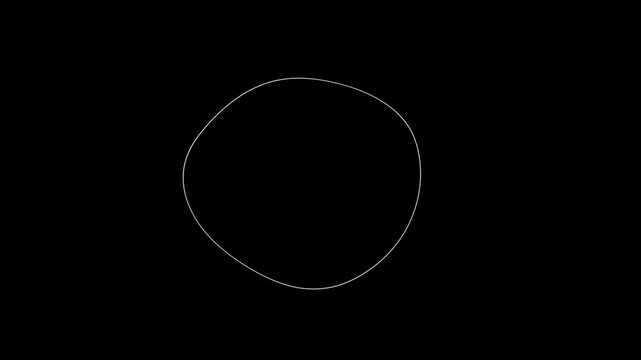 Minimalist Morphing Organic Blob Line Loop Animation on Black Background
