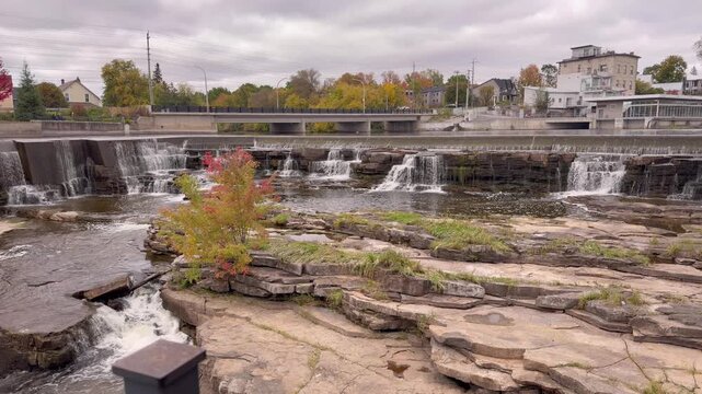 Waterfalls in a small town