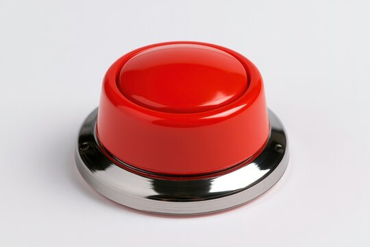 Red Button with Chrome Base
