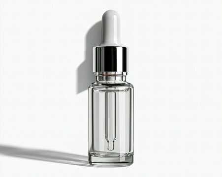 Clear Glass Dropper Bottle with White Cap