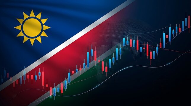 Philippines flag with stock market chart showing upward trend