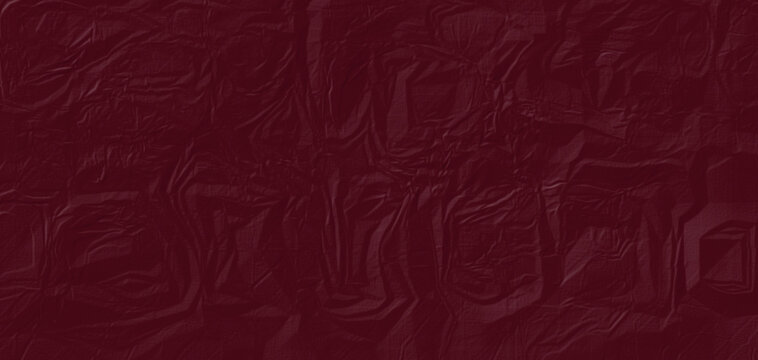 Abstract dark maroon crumpled paper background with low poly geometric pattern, Minimalist deep burgundy wrinkled paper texture backdrop with subtle origami folds, Modern creative low poly abstract