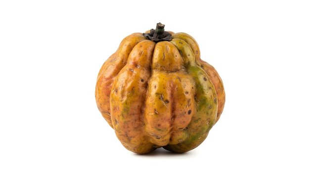 Ripe Jocote Corona fruit isolated on white background, high-quality studio photography of tropical Spondias purpurea fruit with textured skin