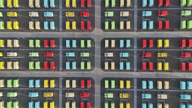 Aerial view of large scale energy storage battery module array layout