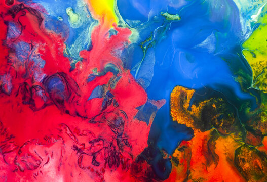 Colorful abstract art displays bright hues and swirling patterns
