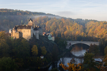 Loket Castle and River Bridge Czech Republic © Milan