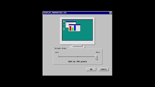 Retro Computer Screen Resolution Settings Window Interface