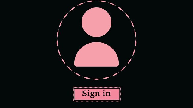 Minimalist sign in button animation with user profile for website ui and app login screens account