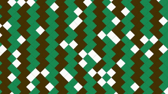 Seamless loop emerald and gold harlequin diamond pattern background