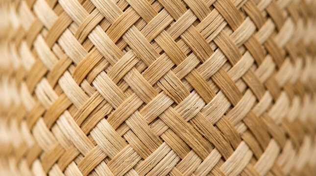 Close up of natural woven rattan texture pattern