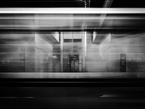 Moving Tram at Railway and Tram Interchange