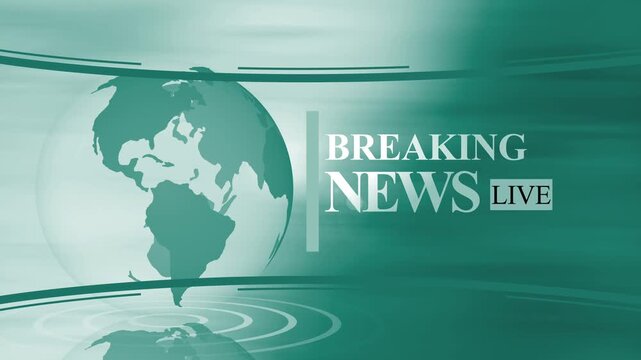 Breaking news live globe graphic background animation