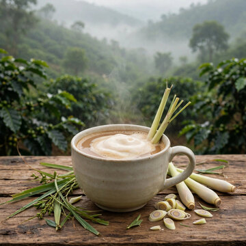 Vietnamese Buon Ma Thuot Arabica Lemongrass Milk Coffee C&agrave; Ph&ecirc; Sữa Arabica Bu&ocirc;n Ma Thuột Vị Sả