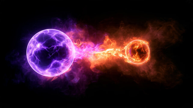 Cosmic energy spheres connected by plasma stream
