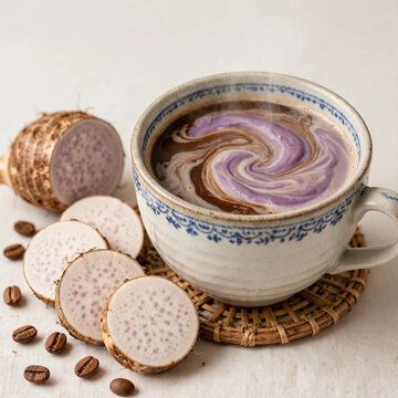 Vietnamese Buon Ma Thuot Arabica Taro Milk Coffee C&agrave; Ph&ecirc; Sữa Arabica Bu&ocirc;n Ma Thuột Vị Khoai M&ocirc;n