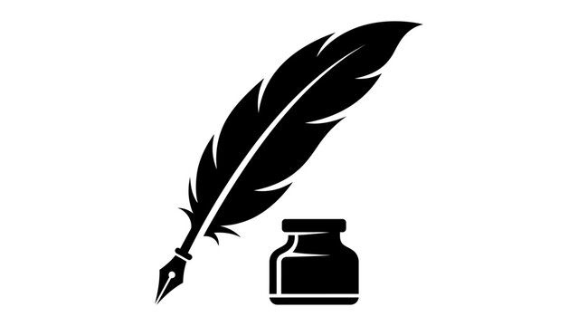 Quill Pen and Ink Bottle: A classic quill pen poised next to a small ink bottle, evoking a sense of history, literature, and the art of writing.
