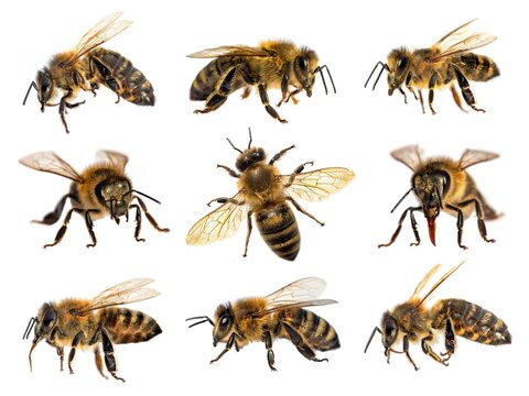 bee or honeybee Latin Apis Mellifera eight isolated