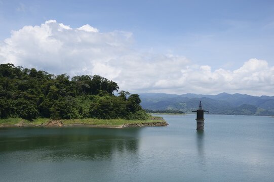Arenal dam at the foot of the Arenal volcano, La Fortuna, Costa Rica, Central America